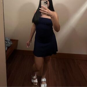 Navy Blue Strap Less Dress